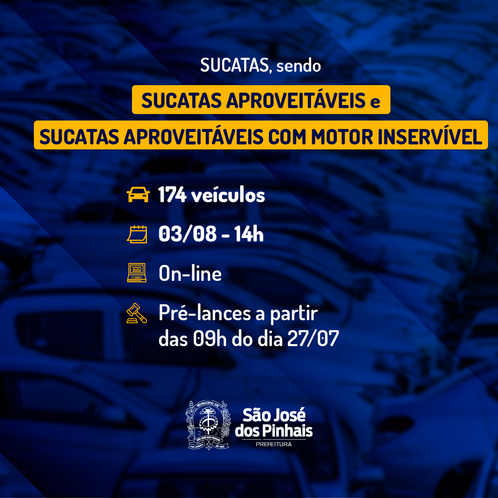 Card 3 Prefeitura De São José Dos Pinhais Realiza Leilão De Automóveis Em Agosto